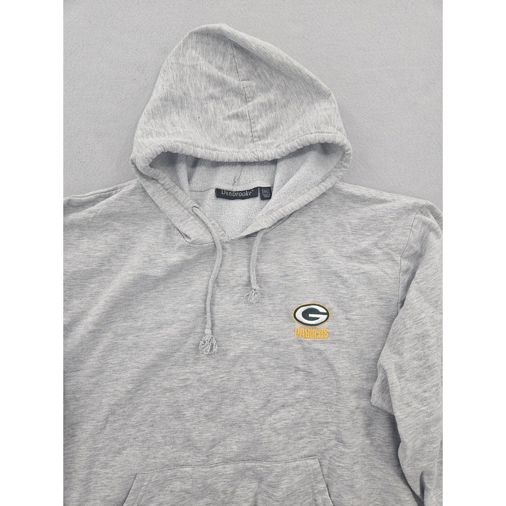 Dunbrooke Green Bay Packers Hoodie Mens XXL Gray Embroidered Logo Sweatshirt